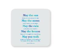 Quotable Inspirational Quote Drinks Coaster - 'May The Sun' 4” Square Felt-Backed Drink Mat Perfect for Home or Bar
