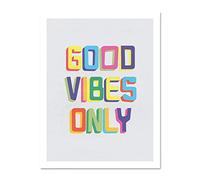 Quote Good Vibes Only Colourful Large Framed Art Print Poster Wall Decor 18x24 inch