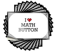 Quote Hard Scratch Resistant Decals, Small Matte Print for Phone Case Things | Best Uv Proof Pack I Love Math Button(12X18CM)