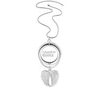 Quote I Major In Finance Art Deco Fashion Pendant Angel Wings Rotating Necklace Jewelry