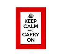 Quote Keep Calm And Carry On Black Picture Display Art Red Photo Frame