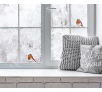 Quote My Wall 2 X Robins Watercolour Christmas Window Stickers Children's Kids Window Decals Decorations For Home