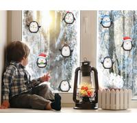 Quote My Wall Cute Penguins Christmas Window Decals Stickers Decorations For Home Kids Window & Shop Display