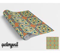 Quote My Wall Orange Background Vintage Tile Wrap