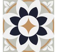 Quote My Wall Quotemywall Vintage Blue/yellow Tile Stickers Pack Peel & Stick Tile Decals For Kitchen & Bathroom (16 Pack)