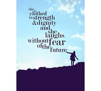 Quote She Dressed Strength Dignity Large Wall Art Print