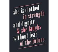 Quote She Dressed Strength Dignity Laughs Large Wall Art Print