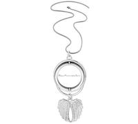 Quote Victory Won't Come To Me Unless I Go To It Pendant Angel Wings Rotating Necklace Jewelry