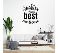 Quote Vinyl Wall Decal Stickers Laughter is The Best Medicine Word Letter Decals Wall Art Sayings Sticker for Bedroom Living Room Office Decor 32"