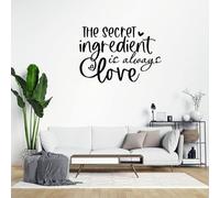 Quote Vinyl Wall Decal Stickers The Secret Ingredient is Always Love Word Letter Decals Wall Art Sayings Sticker for Bedroom Living Room Office Decor 18"