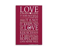 Quote Wall Art 1 Corinthians 13 4-8 Art Posters Are Suitable for Decorating Living Room, Bedroom, Study, Restaurant, Corridor, Children's Room, EtcUnframe-style 20x30inch(50x75cm)