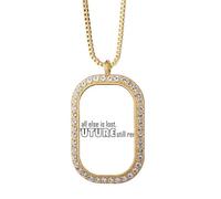 Quote When all else is lost the future still remains Necklace Pendant Diamond Crystal Golden Jewelry