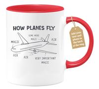 quotedazur Café-Croissant - Aviation Custom Coffee Mug - How Planes Fly - Modern Humorous Gift