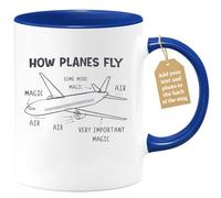 quotedazur Café-Croissant - Aviation Custom Coffee Mug - How Planes Fly - Modern Humorous Gift