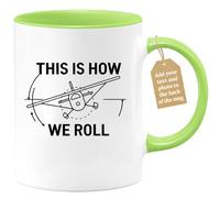 quotedazur Café-Croissant - Aviation Custom Coffee Mug - This is How We Roll - Modern Humorous Gift