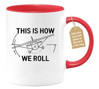 quotedazur Café-Croissant - Aviation Custom Coffee Mug - This is How We Roll - Modern Humorous Gift