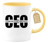 quotedazur Café-Croissant - CEO Custom Coffee Mug - CEO Conquer Every Obstacle - Modern Humorous Gift