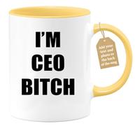 quotedazur Café-Croissant - CEO Custom Coffee Mug - I'm CEO Bitch - Modern Humorous Gift
