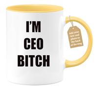 quotedazur Café-Croissant - CEO Custom Coffee Mug - I'm CEO Bitch - Modern Humorous Gift