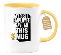 quotedazur Café-Croissant - CEO Custom Coffee Mug - My Best Employee Gave Me This Mug - Modern Humorous Gift