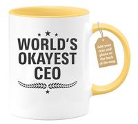 quotedazur Café-Croissant - CEO Custom Coffee Mug - World's Okayest CEO - Modern Humorous Gift