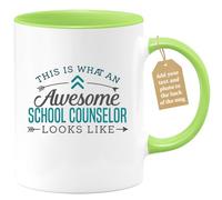 quotedazur Café-Croissant - Counselor Custom Coffee Mug - This is What - an Awesome School Counselor Looks - Modern Humorous Gift