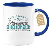 quotedazur Café-Croissant - Counselor Custom Coffee Mug - This is What - an Awesome School Counselor Looks - Modern Humorous Gift