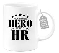 quotedazur Café-Croissant - HR Custom Coffee Mug - You Can't Spell Hero Without Iir - Modern Humorous HR Gift