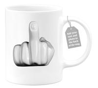 quotedazur Café-Croissant - Middle Finger Custom Coffee Mug - Modern Humorous Middle Finger Gift
