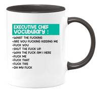 quotedazur Café-Croissant - Personalized Custom Coffee Mug Executive Chef Vocabulary Humor Sarcasm - Fun Cooking Present for Chefs, Foodies, Birthdays, Housewarming, Celebrations