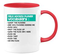 quotedazur Café-Croissant - Personalized Custom Coffee Mug Field Hockey Player Vocabulary Humor Sarcasm - Funny Present for Players, Coaches, Birthdays, Retirement, Sports Events