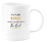 quotedazur Café-Croissant - Personalized Custom Coffee Mug Future Nurse and Already The Best - Funny Healthcare Present for Nursing Students, Graduates, Birthdays, Appreciation Events