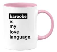 quotedazur Café-Croissant - Personalized Custom Coffee Mug Karaoke is My Love Language - Music Lovers Gift Idea for Birthdays, Events, and Fun Celebrations