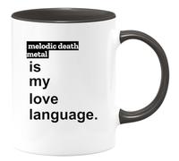 quotedazur Café-Croissant - Personalized Custom Coffee Mug Melodic Death Metal is My Love Language - Music Lovers, Metalheads, Heavy Enthusiasts, Birthday, Festival, Concert Gift