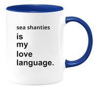 quotedazur Café-Croissant - Personalized Custom Coffee Mug Sea Shanties is My Love Language - Funny Present for Music Lovers, Sailors, Folk Fans, Birthday, Valentine's Day