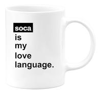 quotedazur Café-Croissant - Personalized Custom Coffee Mug Soca is My Love Language - Music Lovers - Fun Present for Musicians, Birthdays, Anniversaries, and Events