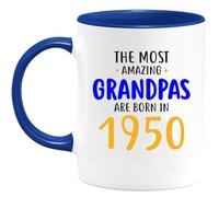 quotedazur Café-Croissant - Personalized Custom Coffee Mug The Most Amazing Grandpas are Born in 1950 - Birthday Gift, Father's Day, Grandparent's Day, 1950 Birth Year Mug