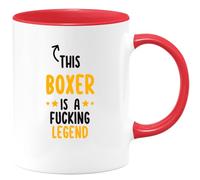 quotedazur Café-Croissant - Personalized Custom Coffee Mug This Boxer is A Legend - Funny Present for Boxing Fans, Birthdays, Training Sessions, Sports Events, Coaches, and Retirements