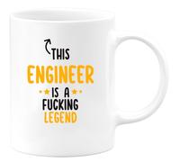 quotedazur Café-Croissant - Personalized Custom Coffee Mug This Engineer is A Legend - Engineering Humor, Coffee Lover, Professional Gift, Birthday Surprise, Motivational Cup