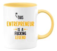 quotedazur Café-Croissant - Personalized Custom Coffee Mug This Entrepreneur is A Legend - Funny Coffee for Business Owners, Birthday Gift Entrepreneurs, Motivational Coworkers