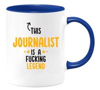 quotedazur Café-Croissant - Personalized Custom Coffee Mug This Journalist is A Legend - Humorous Present for Journalism Students, Reporters, News Lovers, Farewell Parties, and Birthdays
