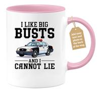 quotedazur Café-Croissant - Police Officer Custom Coffee Mug - I Like Big Busts and I Cannot Lie - Modern Humorous Police Graduation