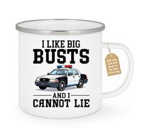 quotedazur Café-Croissant - Police Officer Custom Coffee Mug - I Like Big Busts and I Cannot Lie - Modern Humorous Police Graduation