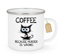 quotedazur Café-Croissant - Sarcastic Quotes Custom Coffee Mug - Coffee Because Murder is Wrong - Woman Man Gift