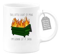quotedazur Café-Croissant - Sarcastic Quotes Custom Coffee Mug - This Little Light of Mine I'm Gonna Let It Shine - Woman Man Gift