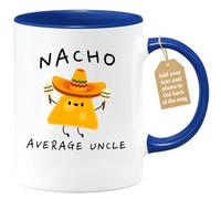 quotedazur Café-Croissant - Uncle Custom Coffee Mug - Nacho Average Uncle - Modern Humorous Nephew Gift