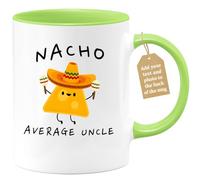 quotedazur Café-Croissant - Uncle Custom Coffee Mug - Nacho Average Uncle - Modern Humorous Nephew Gift