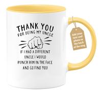 quotedazur Café-Croissant - Uncle Custom Coffee Mug - Thank You for Being My Uncle If I Had A Different - Modern Humorous Nephew Gift