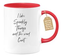 quotedazur Café-Croissant - UNT Custom Coffee Mug - I Like Sparkly Things and The Word UNT - Modern Humorous Men Women Gift