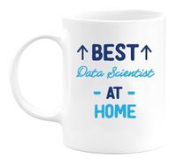 quotedazur - Mug Best Data Scientist at Home - Funny Present for Analysts, Machine Learning Experts, AI Enthusiasts, Birthdays, Anniversaries, Office Celebrations
